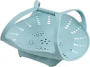 [Vbvbip] Silicone Steamer Basket with Collapsible Design for Vegetables - Instant Pot Compatible, Reusable, Non-Stick, BPA-Free,Blue