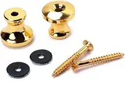 Vaguelly 2 PCS Plated Mushroom Head Guitar Strap Lock Buttons for Electric Acoustic Guitars Secure Strap Locks to Prevent Accidental Release Easy to Install Durable Material Random Color