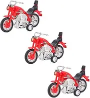 HONMEET 3Pcs Inertia Motorcycle Color Pull Back Motorbike Plaything for Plastic Design Energy Saving Fun for Parties and Random Color