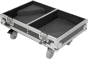 Pro-X Prox X-RCF-NX12SMA Stage Monitor Flight Case for 2 RCF NX 12-SMA with 4" Wheels (X-RCF-NX12-SMAX2W)