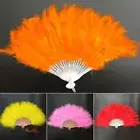 Home Decor White Hand Fan Ladies Folding Fan Handmade Dance Fan Feather Fans