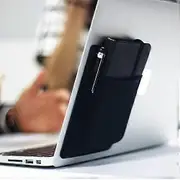 Portable Hard Drive Sleeve for Laptop - SSD Solid State Drive - Reusable Adhesive - Stick on External Hard Drive Carrying Case - Pocket Pouch (Black)