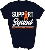 [SDVN] Ms Warrior Ms Support Squad Multiple Sclerosis Awareness Gift Unisex Shirt Women Men T-Shirt (Navy;M)