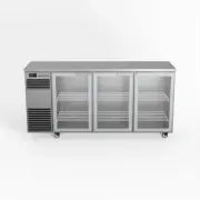 Skope BackBar 3 Glass Swing Door Fridge - BB.3.GSW - Stainless Steel - Left C...
