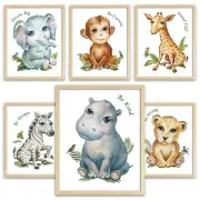 Baby Safari Nursery Wall Decor – Art Prints – 8x10 - Set of 6 Cute P