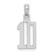 14K White Gold 14Kw Polished Number 10 Pendant