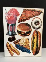 Vintage 1979 Dennison Sticker Sheet - Junk Food -