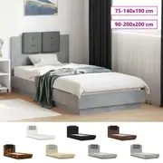 Bed Frame with Headboard Mattress Base Bedstead Bedroom Engineered Wood vidaXL
