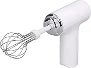 Cordless Electric Hand Mixer 3 Speed Egg Beater with 2 Whisks for Whipping Cream, Eggs & Baking (White)