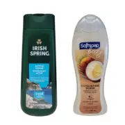2 Irish Spring Exfoliating Body Wash for Men, 20 oz + Softsoap Exfoliating Scrub