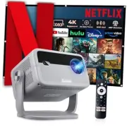 【Netflix Officially Licensed & Auto Image Set-up】Smart Projector with WiFi