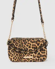 Leopard Print Caroline Chain Crossbody Bag
