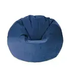 Large Round Leaf Velvet Bean Bag Cover - 39.25" x 39.25" - Denim Blue