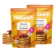 Flourish High Protein Pancake Waffle Mix Pack of 2 Buttermilk 454g Zero Sugar