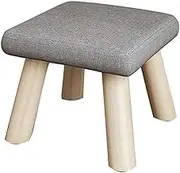 Foot Stool Sofa Stool, Solid Wood Round Stool, Creative Fabric Hall, Shoe Bench, Bedroom Footstool 26X19Cm,Practicalniture/Gray