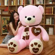 High Quality 80/100CM 4 Colors Teddy Bear With Scarf Stuffed Animals Bear Plush Toys Teddy Bear Doll Lovers Birthday Baby Gift 80cm pink