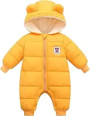 [KEOYA] Baby Snowsuit Infant Boys Girls Winter Warm Jumpsuit Thick Hooded Bodysuit One Piece Snow Wear Romper
