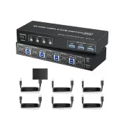 DisplayPort KVM Switch Box for 4 Computers Share 2 Monitors, DP KVM Switch wi...