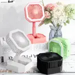 USB RECHARGEABLE ELECTRIC TABLE FAN LED LIGHT FOLDING SMALL