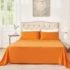 Orange Queen Sheet Sets-Luxury Hotel Style-Extra Deep Pocket Fitted Bed Sheet Se