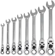 WS-1168RCF 8-Piece Reversible Flex Head Ratcheting Combination Wrench Set