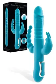 Adam and Eve 10" Thrusting & Rotating Beaded Triple Stimulation Joy Rabbit