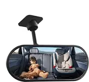 Car Mirror for Baby - Adhesive Mount | Rear View Mirror 360° Adjustable | Wide Angle Shatterproof Backseat Monitor for Kids Observing | Windshield, Dashboard