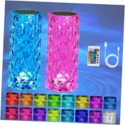 2 Pack Crystal Lamp Touch, RGB 16 Colors Changing Night Light, RGB*2Pack