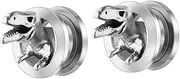 [SHERCHPRY] Unique Dinosaur Ear Studs 2pcs Silver Earring Expanders Tragus Piercing Decorative Ear Studs