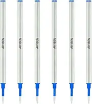 4.37'' Rollerball Pen Refills, Roller Ball Fine Point 0.5mm, German Ink Refill Pack of Replaceable Ballpoint Pen Refills Medium Point (blue)