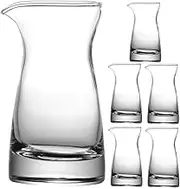 Generic 6PCS Clear Glass Pitchers Milk Containers with Spout for Sauces Milk and Juice Kitchen Accessories