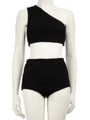 Black Two Piece Ruched Bikini