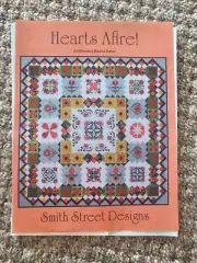 Smith Street Designs Machine Embroidery Hearts Afire! Pattern Applique Quilt
