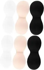 [TEMPNAP] 6 Pairs Polyester 8 Shaped Massage Bra Removable Pads Seamless Bra Cup Inserts Inserts for Summer Sports Work Use