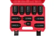 SEDY 11Pcs 1/2 Drive Deep Impact Socket Set Metric Size Wheel Axle Nut Wrench