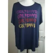 GIRL POWER Blue Tee T-SHIRT - MODERN CANVAS - Womens Size XXL - NEW - GRL PWR