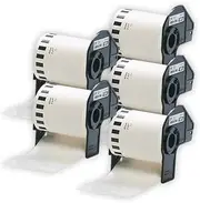 ExtraPrint 5 x Compatible Rolls DK22212 DK-22212 62mm x 15.24m Continuous Film Labels for Brother QL1050 QL1050N QL110 QL1100 QL500W QL550 QL650TD QL700 QL820NWB