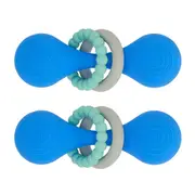 2PK Annabel Trends Silicone Dumbbell Rattle Baby/Infant Teether Chew Toy Blue