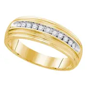 Sterling Silver Round Diamond Wedding Band Ring 1/4 Cttw