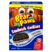 2 Boxes DARE Bear Paws Chocolate Sandwich Cookies - FRESH