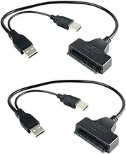 Vaguelly 2PCS USB to Adapter Cord for Hard Drive Plug and Cable for Laptop Durable USB Interface for Easy Data Transfer and Backup