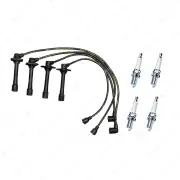 Bosch Ignition Leads + 4x Denso Iridium Tough Spark Plugs for Ford Telstar AX AY