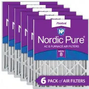 Nordic Pure 16x20x4 (3 5/8) Pleated MERV 8 Air Filters 6 Pack