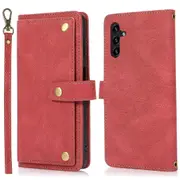 For Samsung Galaxy A13 4g Anti-fall Phone Protector Wallet Case Shockproof Stand Card Holder Pu Leather Cover With Strap
