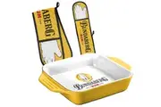 Bundy Bundaberg Rum Ceramic Baking Tray Dish and Oven Mitts Set