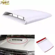 White Car Air Flow Intake Scoop Hood Bonnet Decorative Vent Cover Kit Universal