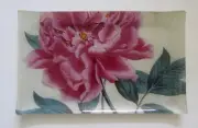 NEW Fringe Studio Pink Peony Large Glass Decorative Tray 16"