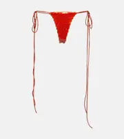 [LaQuan Smith] LaQuan Smith Sequined side-tie panties AU 14 orange