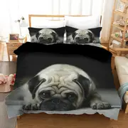 Pug Dog Quilt Doona Duvet Cover Pillow Case Set