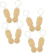 DOITOOL 8Pcs Bamboo Trolley Tokens Key Ring Removable Shopping Cart Tokens Lightweight Portable Keychains Stylish Coin Replacement for Everyday Use